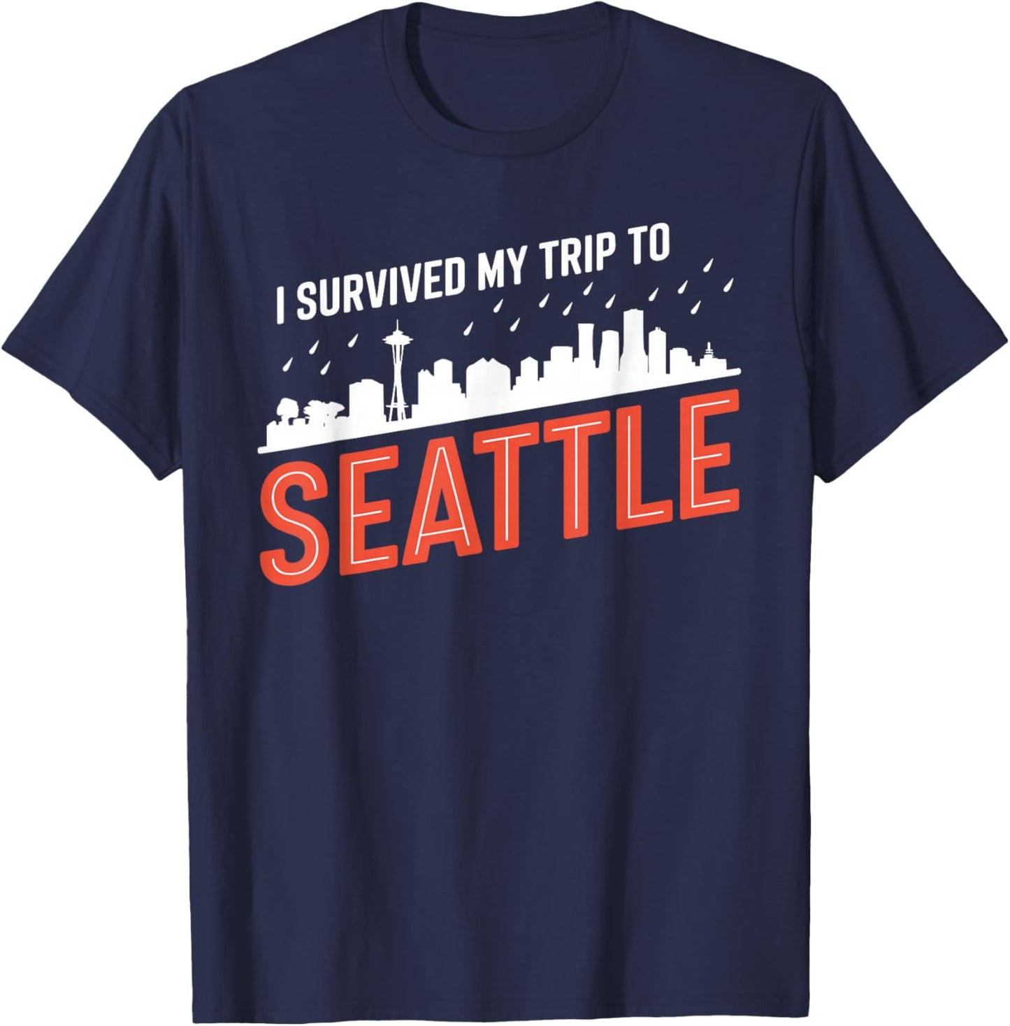 I Survived My Trip To SEATTLE Simple City SEATTLE T-Shirt - T-Shirt | Navy