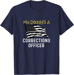 Corrections Officer Shirt Thin Silver Line Boys Girl Toddler T-Shirt - T-Shirt | Navy