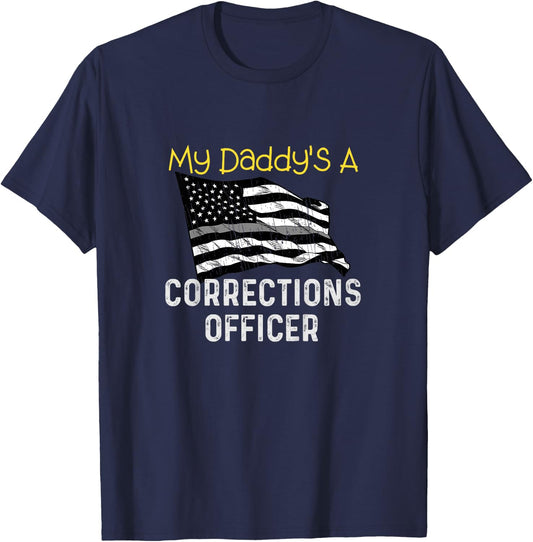 Corrections Officer Shirt Thin Silver Line Boys Girl Toddler T-Shirt - T-Shirt | Navy