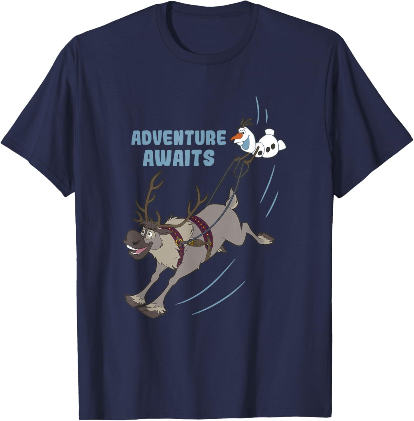Disney Frozen 2 Happy Olaf & Sven Adventure Awaits Poster T-Shirt - T-Shirt | Navy