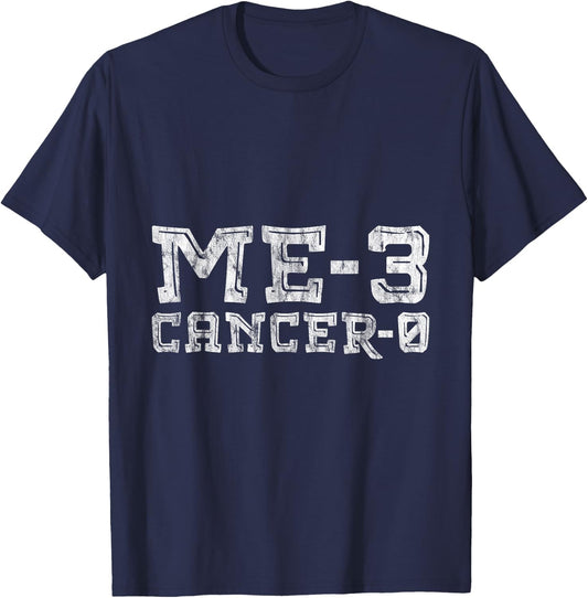 Me 3 Cancer 0 Survivor Inspiration Journey T-Shirt - T-Shirt | Navy