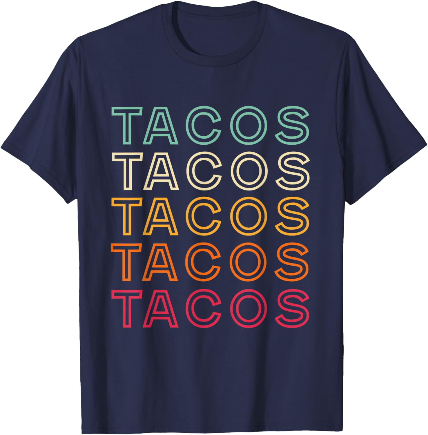 Retro Tacos Vintage Tacos T-Shirt - T-Shirt | Navy