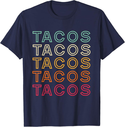 Retro Tacos Vintage Tacos T-Shirt - T-Shirt | Navy