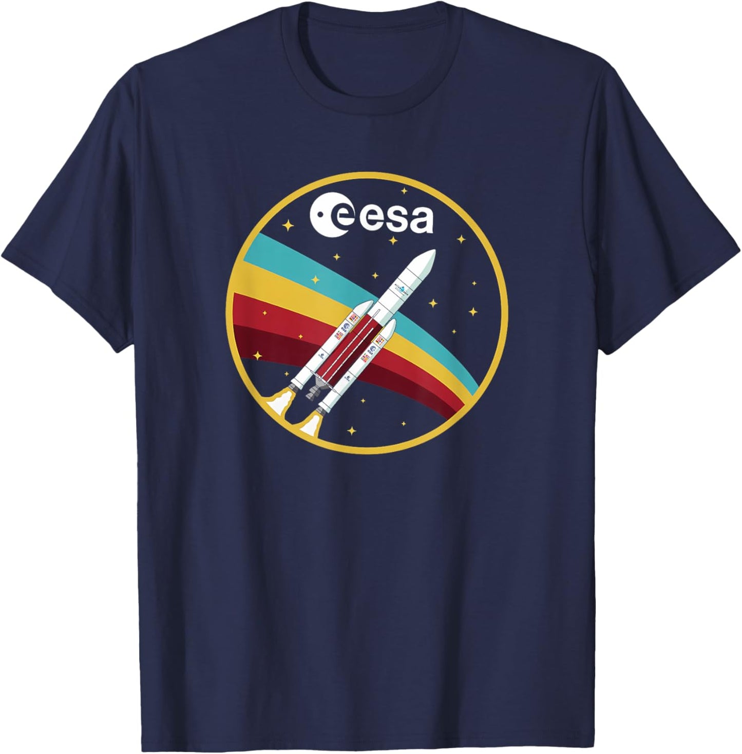 ESA European Space Agency Ariane 5 Rocket Vintage T-Shirt - T-Shirt | Navy