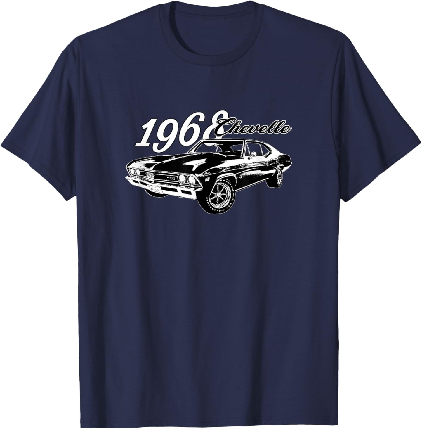 Vintage 1968 Chevelle, Classic American Muscle Car, V8 T-Shirt - T-Shirt | Navy
