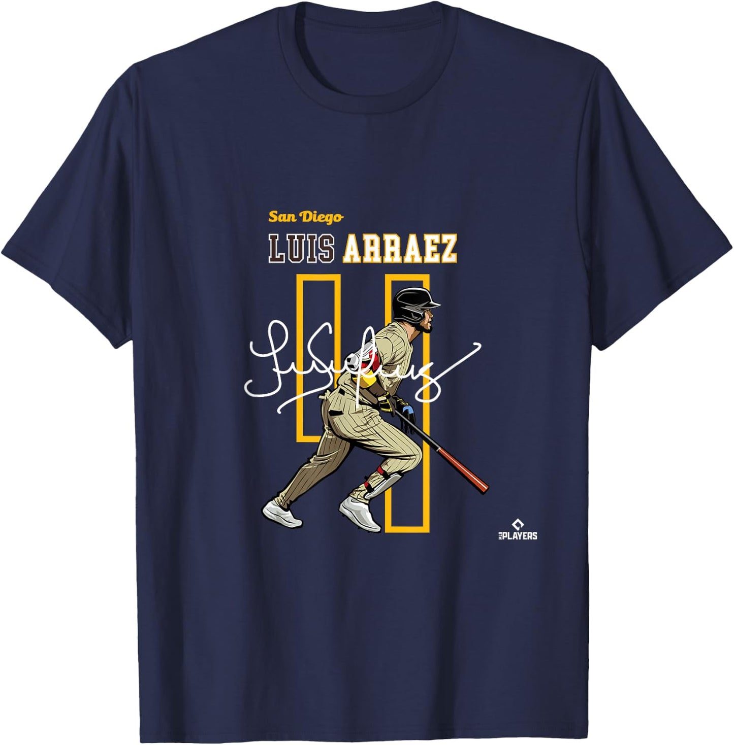 Luis Arraez | San Diego Baseball Players | MLBLAR3005 T-Shirt - T-Shirt | Navy