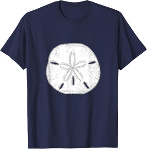 Sea Shells and Silver Sand Dollar T-Shirt - T-Shirt | Navy