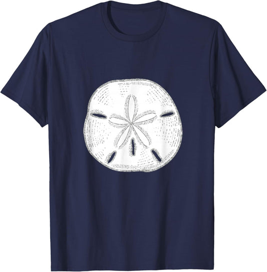 Sea Shells and Silver Sand Dollar T-Shirt - T-Shirt | Navy