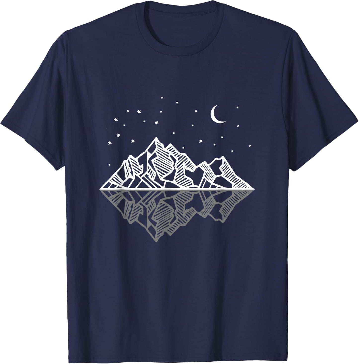 Minimal mountains geometry outdoor and nature lover T-Shirt - T-Shirt | Navy