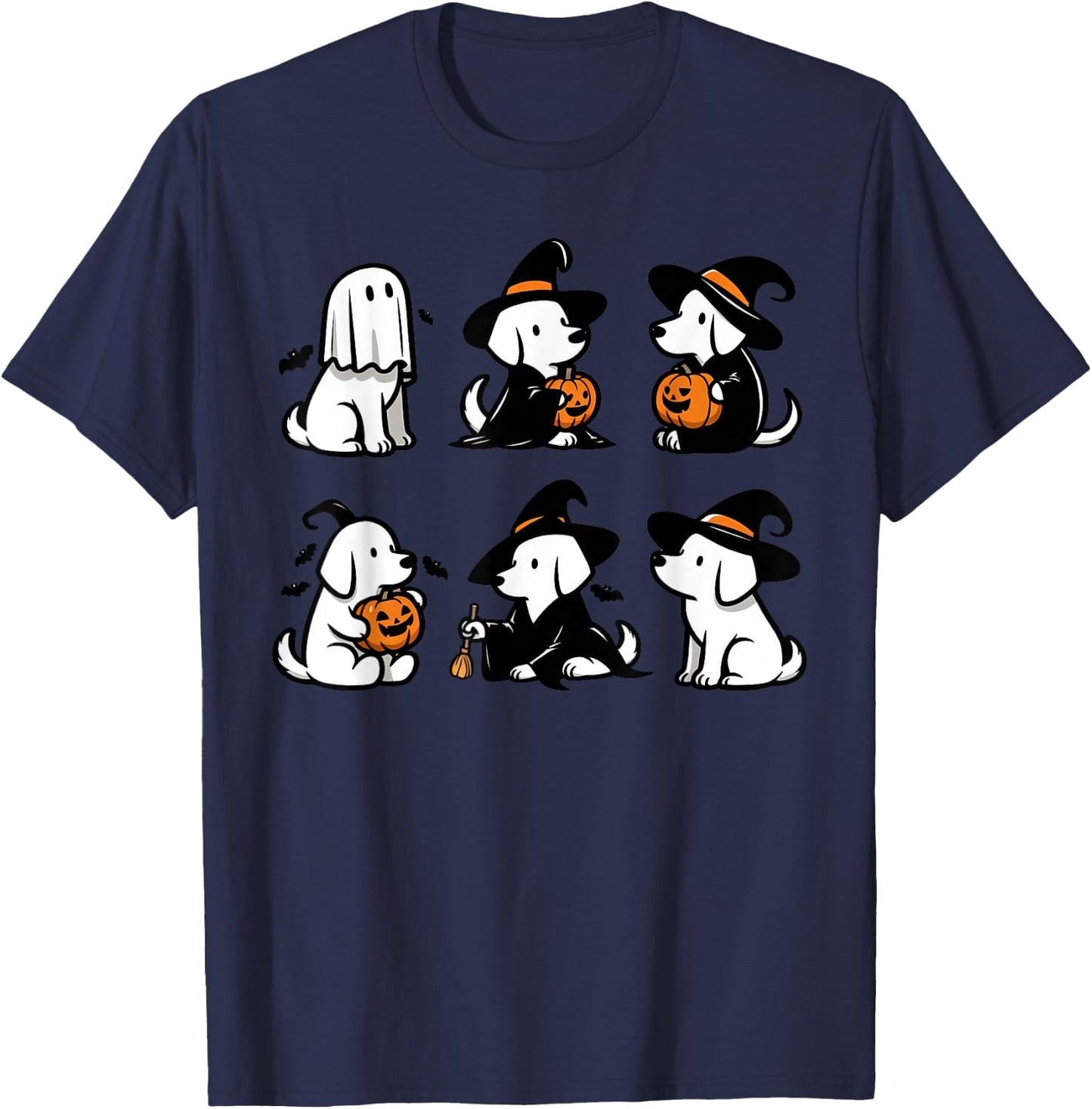 Funny Ghost Dog Funny Halloween Spooky Funny Boo Dog Lover T-Shirt - T-Shirt | Navy