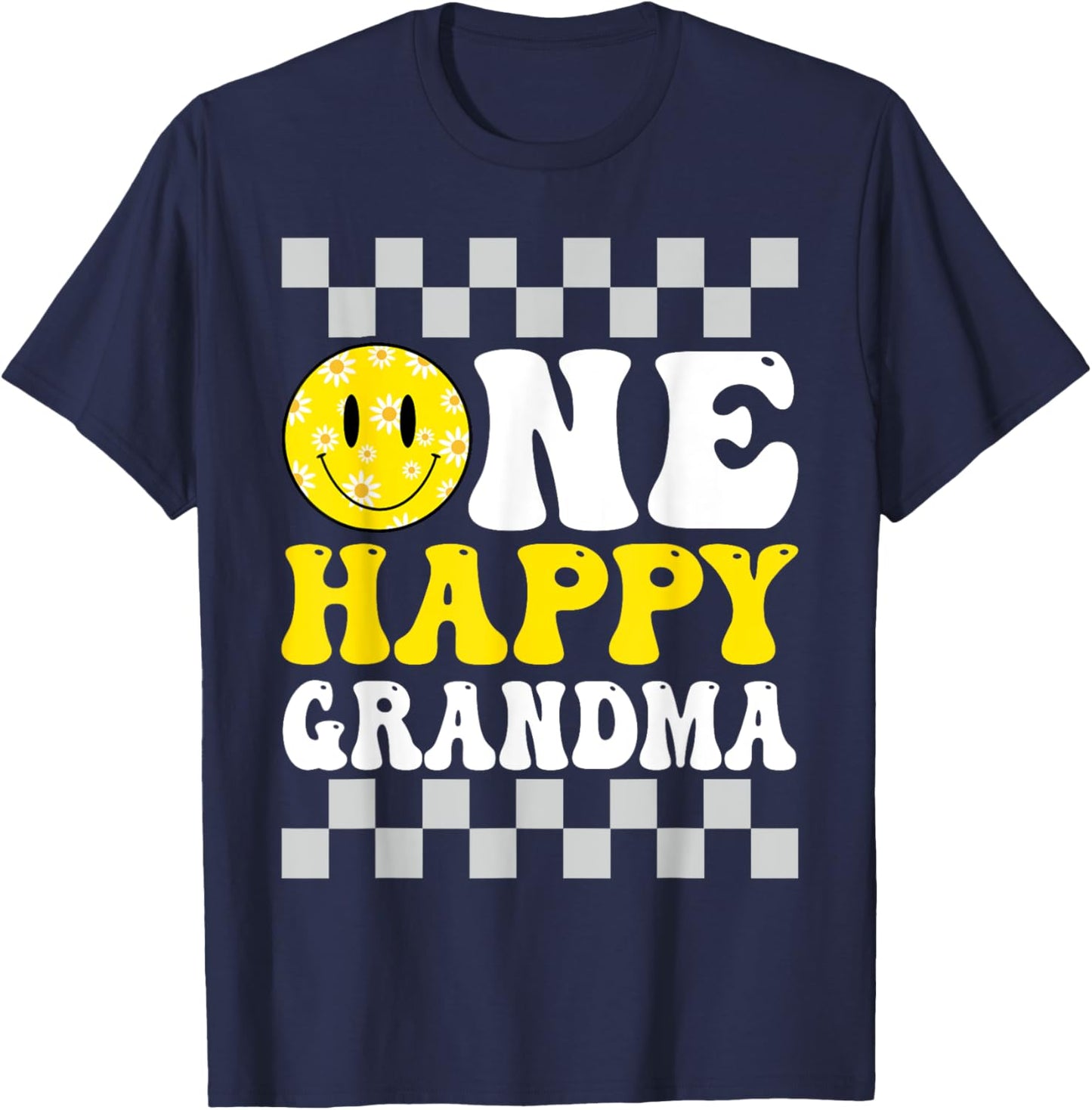 One Happy Dude Grandma 1st Birthday Family Matching T-Shirt - T-Shirt | Navy