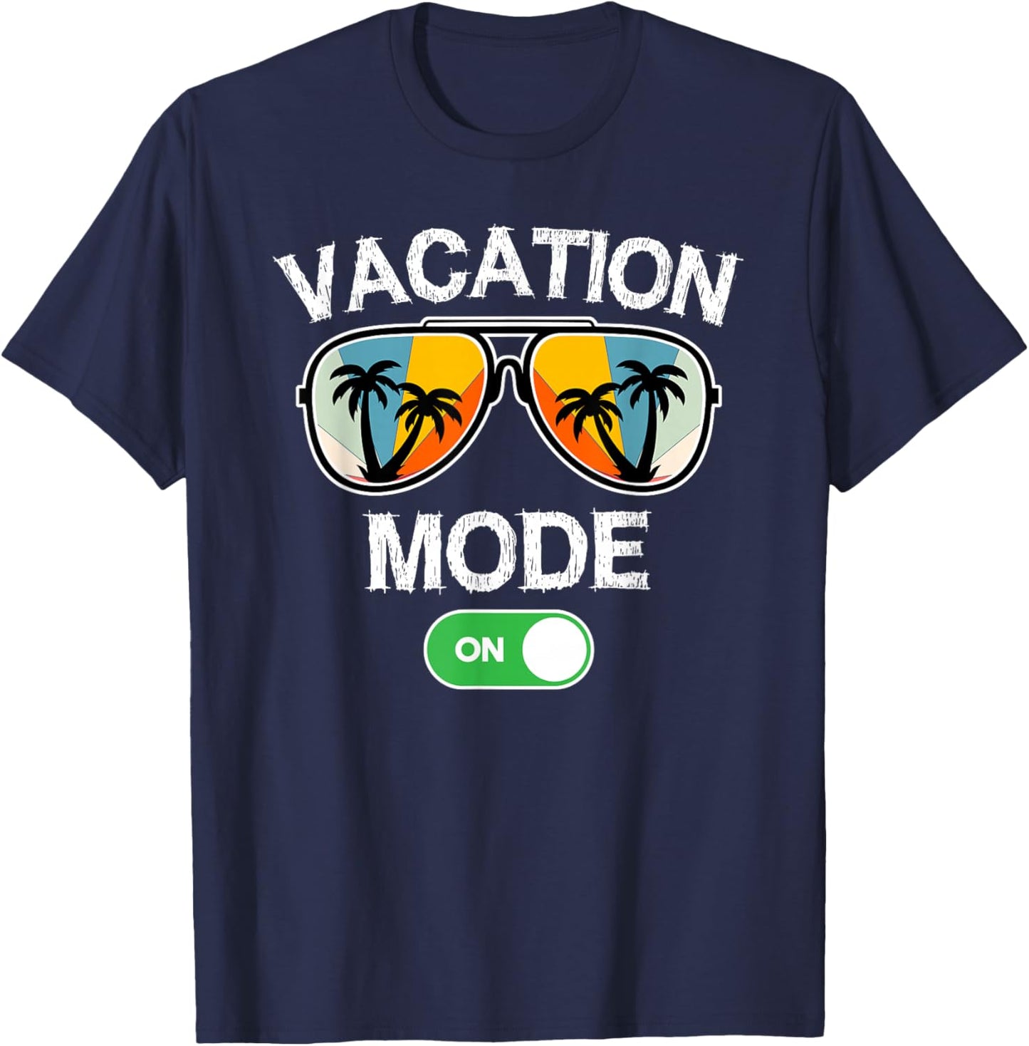 Vacation Mode On Sonnenbrille im Retro-Stil, witzig, für Familien geeignet T-Shirt - T-Shirt | Navy