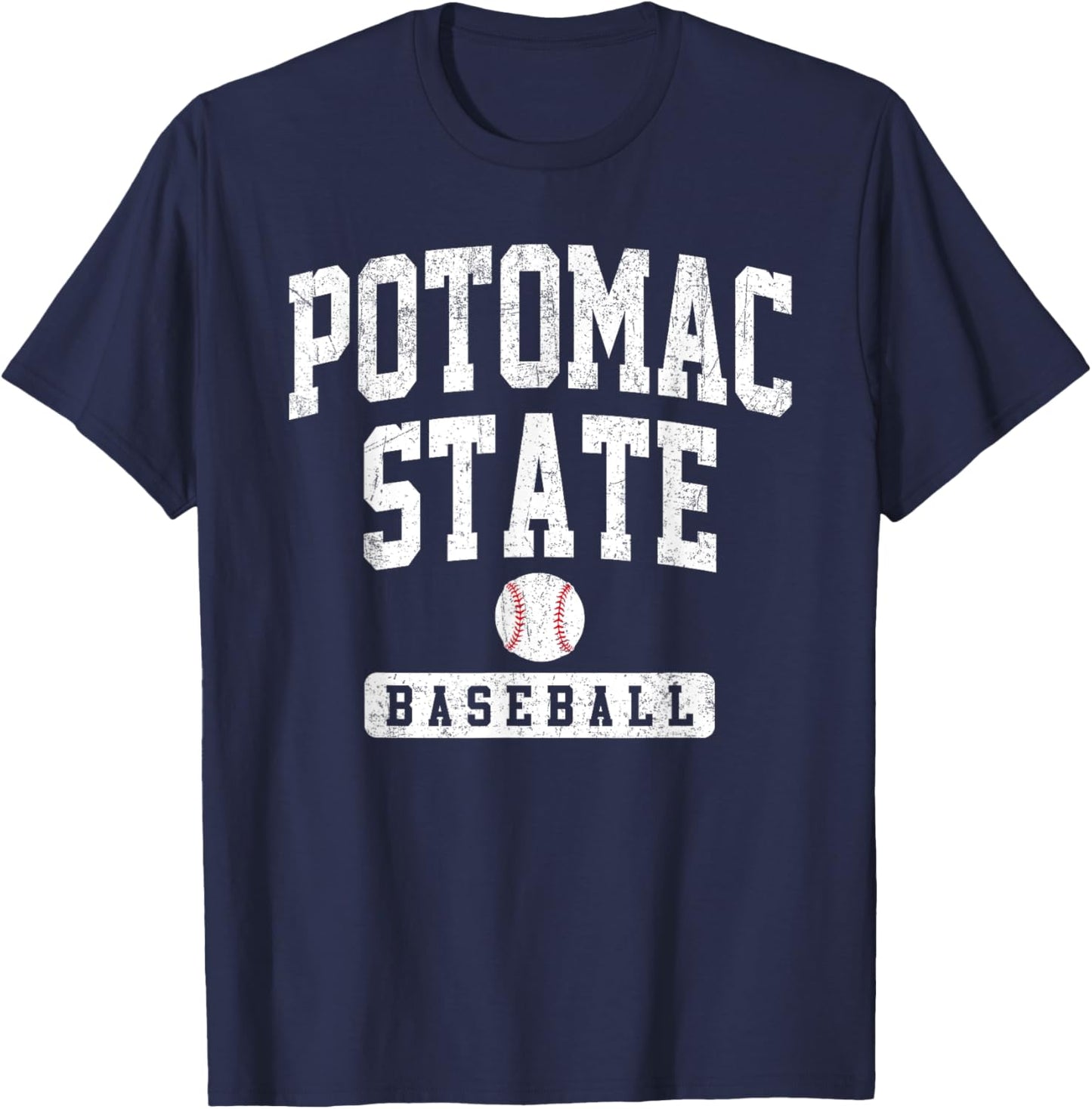 Potomac State College Baseball Arch Vintage Design Men Women T-Shirt - T-Shirt | Navy