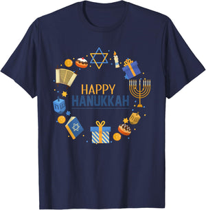 Happy Hanukkah T-Shirt - T-Shirt | Navy