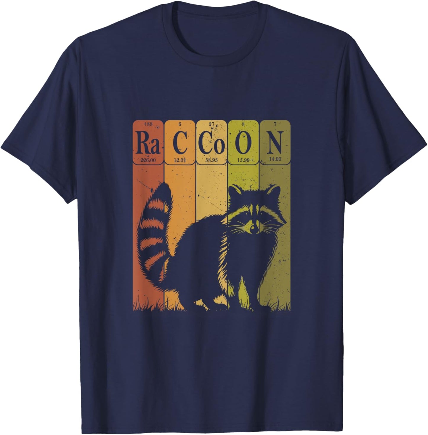Raccoon Periodic Table of Elements Shirt Chemistry Racoon T-Shirt - T-Shirt | Navy