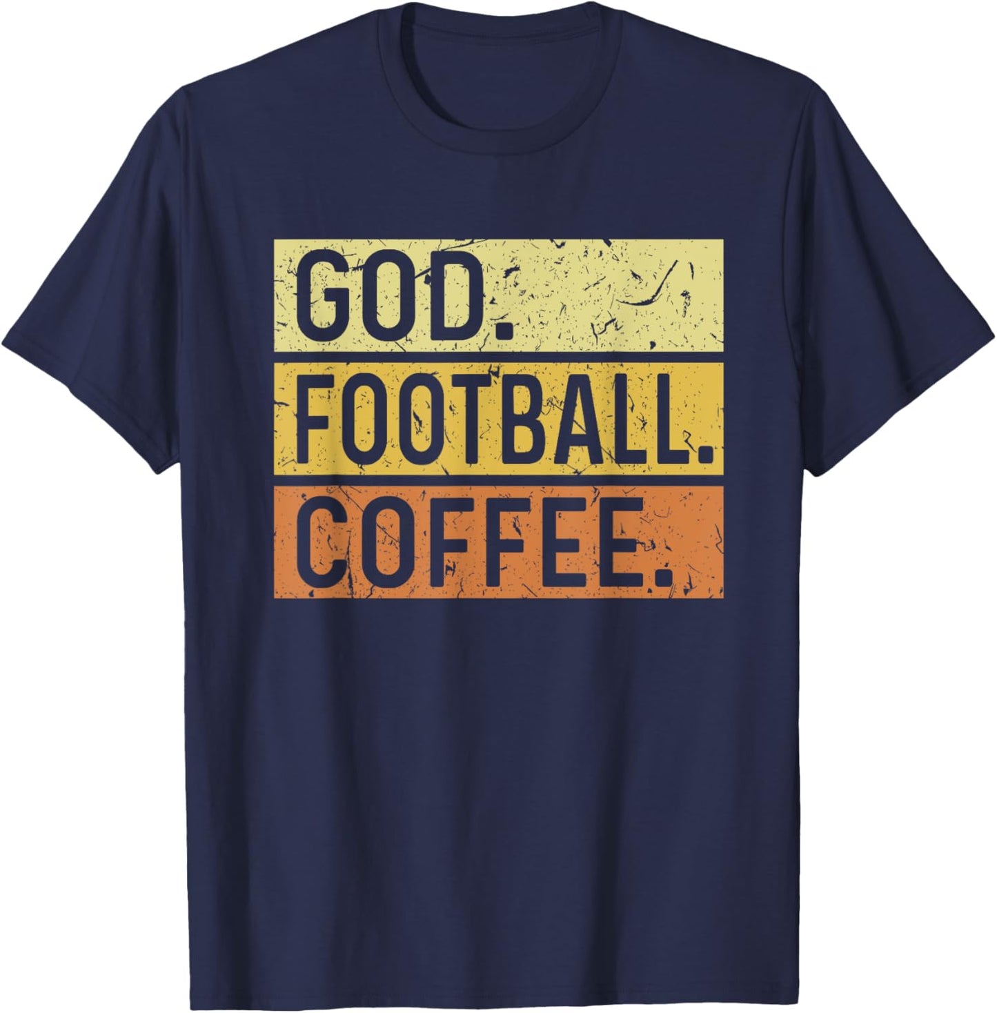 God Football Coffee Jesus Touchdown Football Player T-Shirt - T-Shirt | Navy