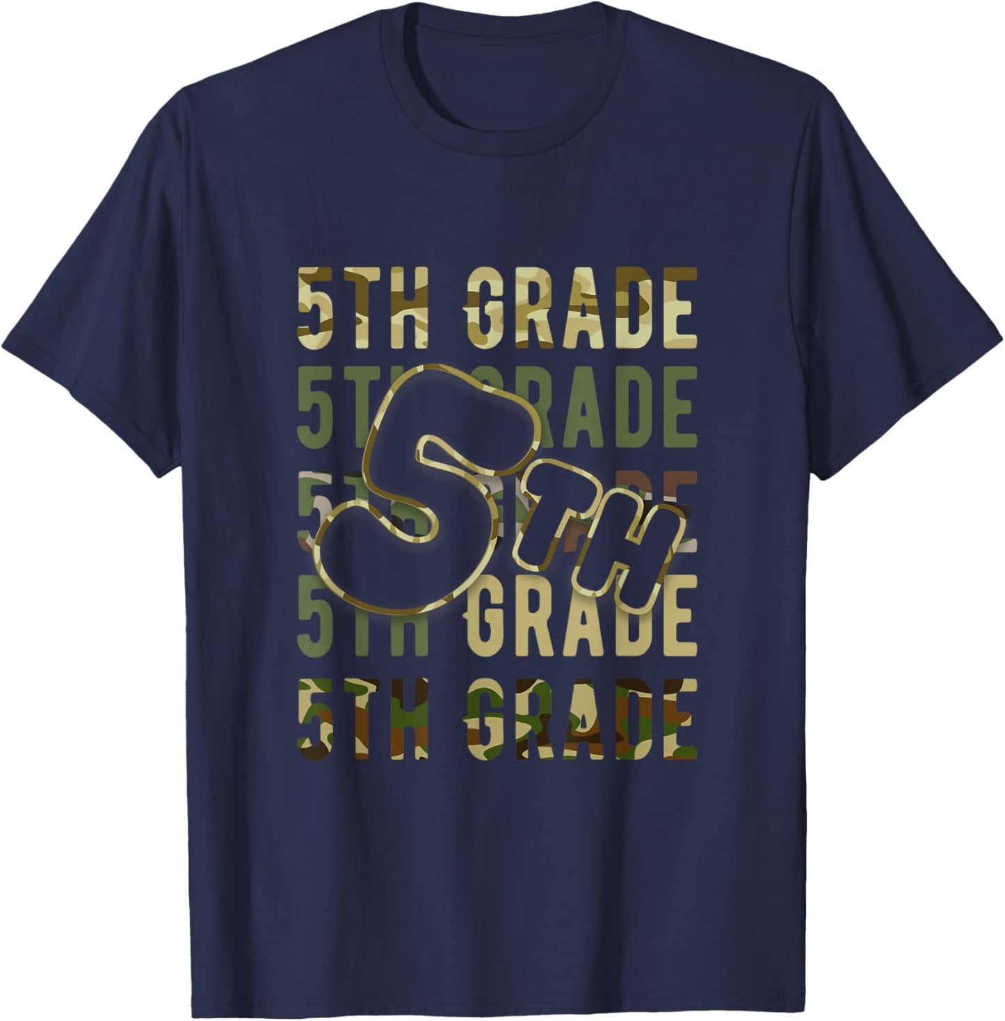 Camo Team 5th Grade Squad Back To School Teacher Kids Boys T-Shirt - T-Shirt | Navy