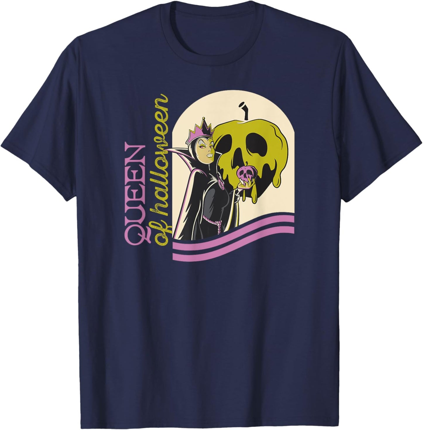Amazon Essentials Men's Villains Evil Queen of Halloween , Black Halloween Print, Small T-Shirt - T-Shirt | Navy