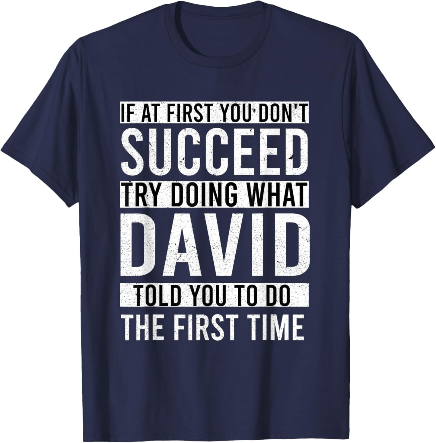DAVID Gifts Name Personalized Birthday Presents Funny Joke T-Shirt - T-Shirt | Navy