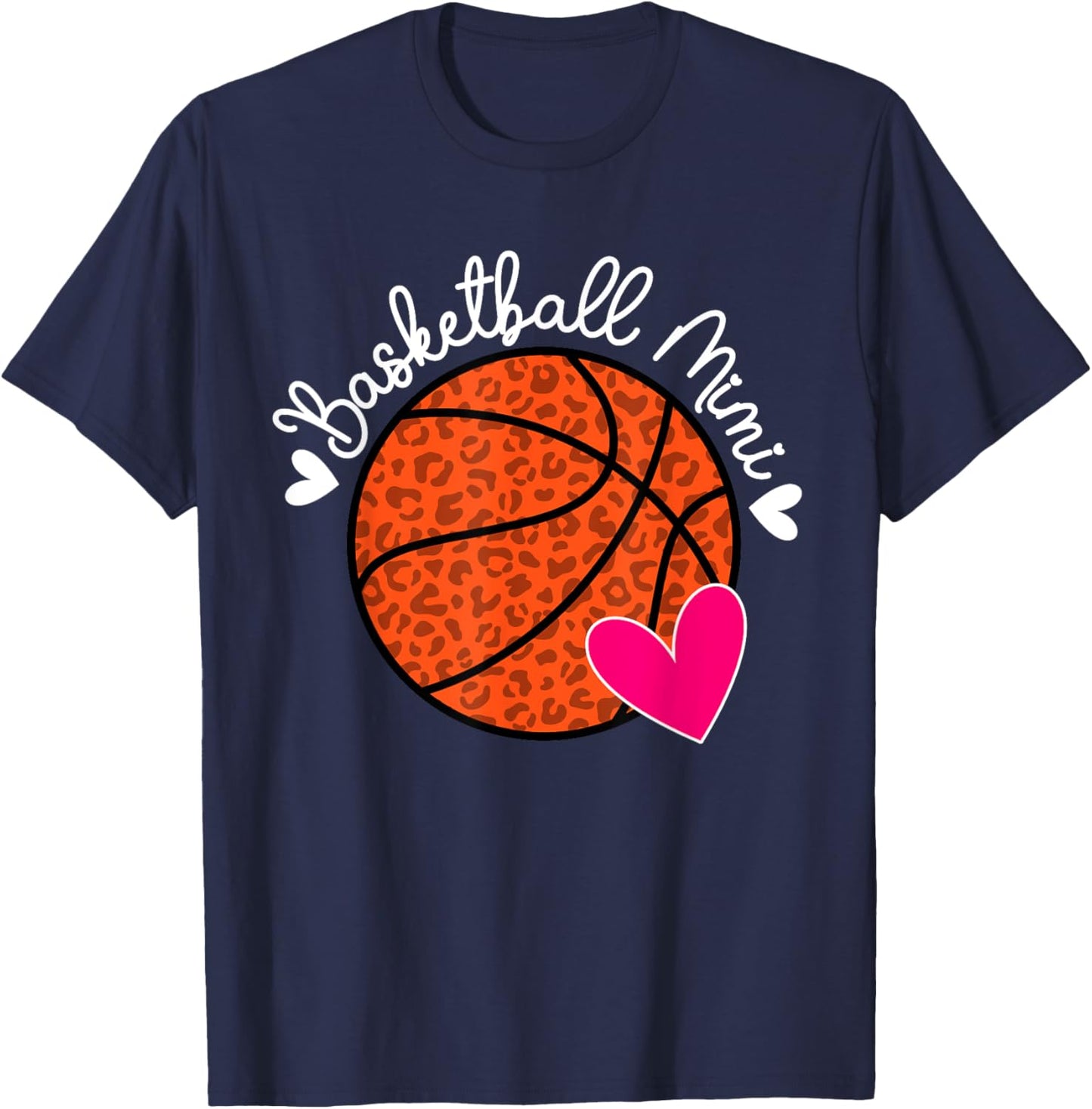 Basketball Mimi Heart Grandma Mimi Of A Basketball Player T-Shirt - T-Shirt | Navy