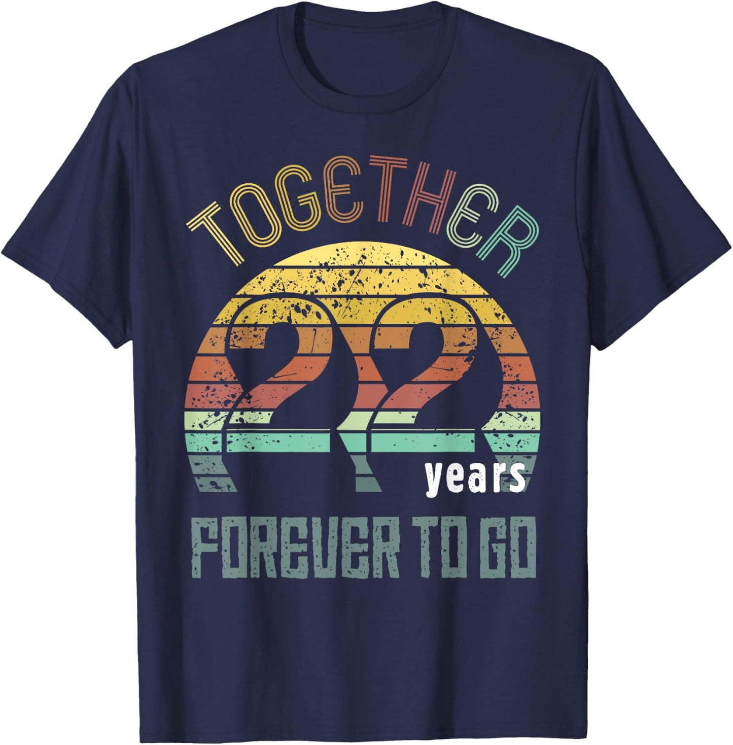 22nd Years Wedding Anniversary Gifts For Couples Matching T-Shirt - T-Shirt | Navy