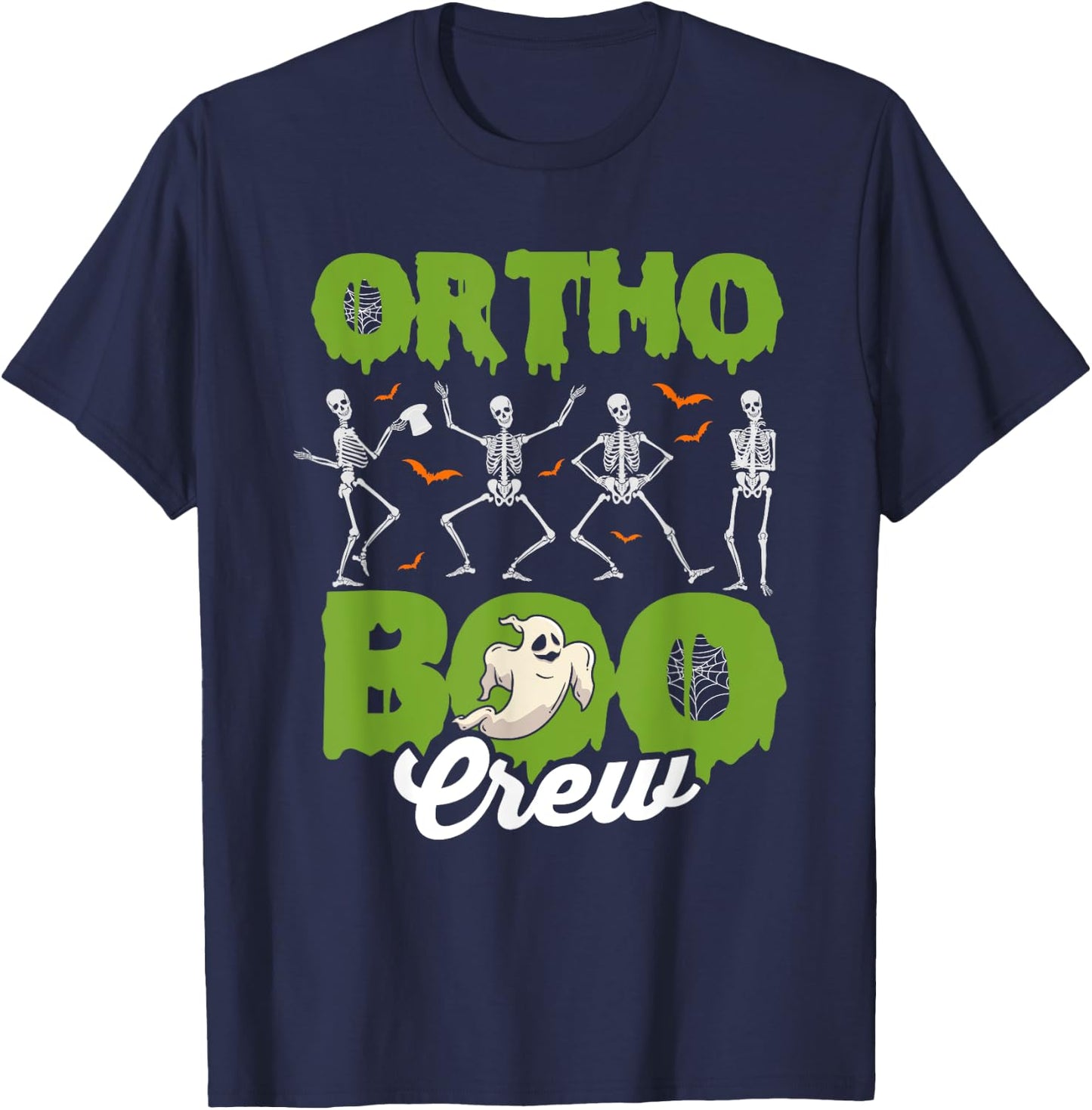 Ortho Squad Spooky Ortho Orthopedic Halloween Boo Crew T-Shirt - T-Shirt | Navy