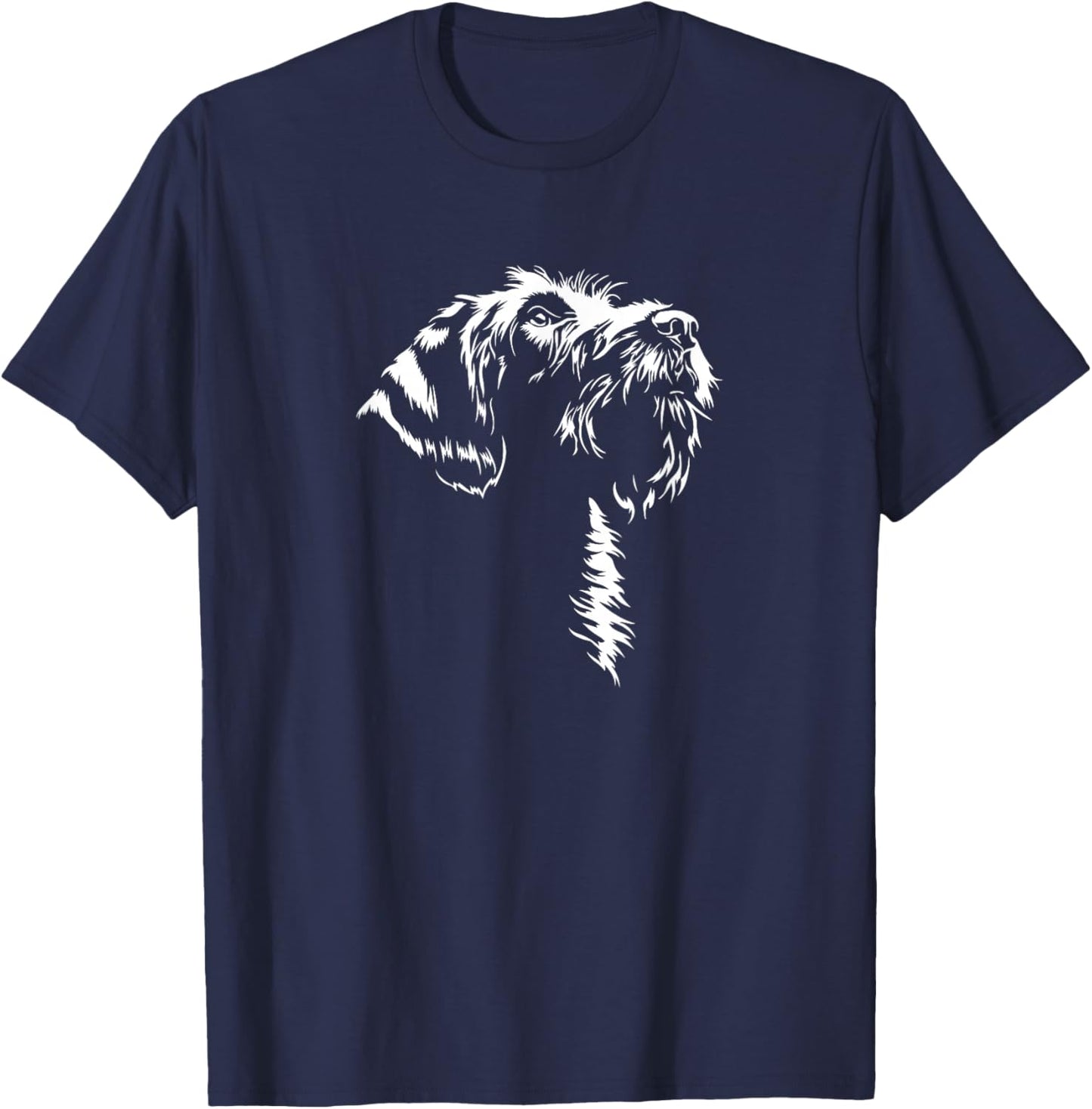 Korthals Griffon Portrait Silhouette Hunting Dog Griffon Dog T-Shirt - T-Shirt | Navy