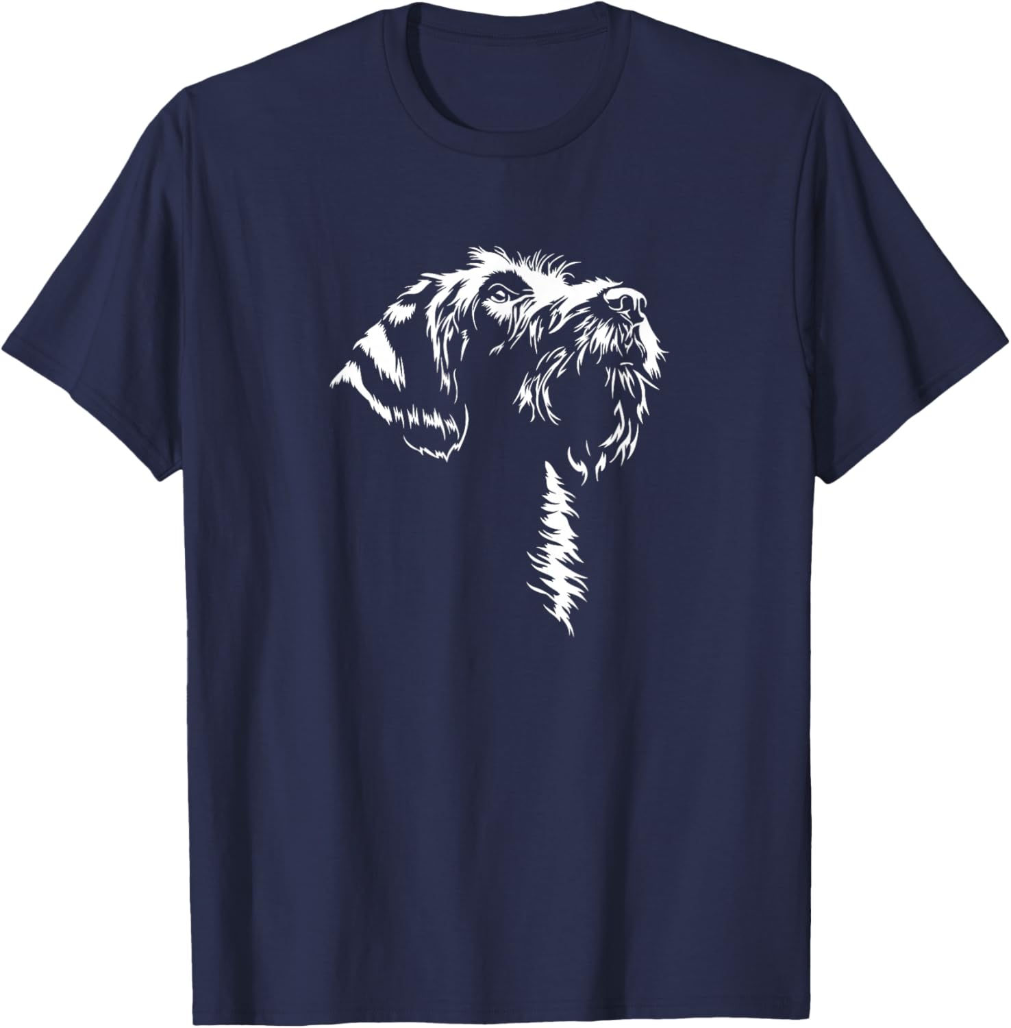 Korthals Griffon Portrait Silhouette Hunting Dog Griffon Dog T-Shirt - T-Shirt | Navy