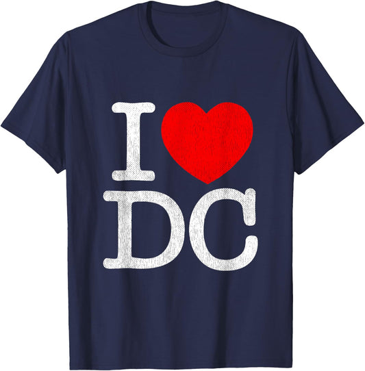 I Love DC Souvenir Washington Distressed I Heart DC T-Shirt - T-Shirt | Navy
