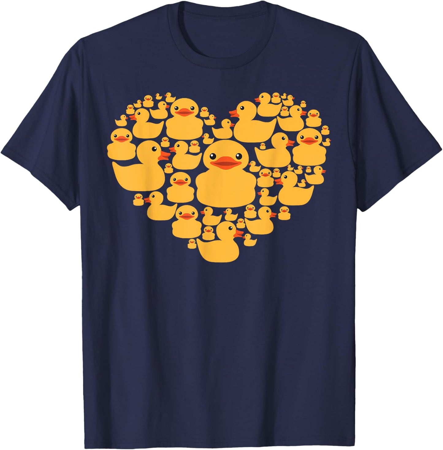 Funny Rubber Duck Gift Women Cool Rubber Ducks Heart T-Shirt - T-Shirt | Navy