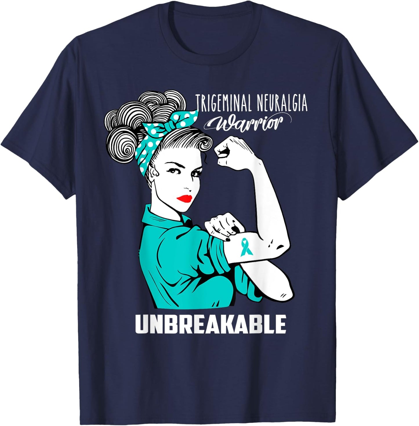 Trigeminal Neuralgia Warrior Unbreakable Awareness Gift T-Shirt - T-Shirt | Navy