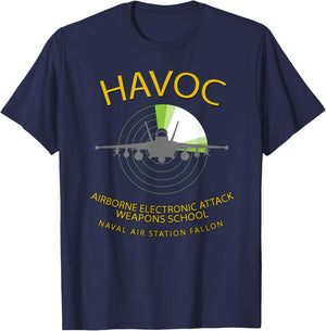 HAVOC Airborne Electronic Attack Weapons School EA-18 T-Shirt - T-Shirt | Navy