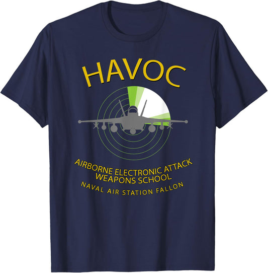 HAVOC Airborne Electronic Attack Weapons School EA-18 T-Shirt - T-Shirt | Navy