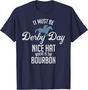 Funny Derby Day and Mint Juleps, Kentucky Horse Racing T-Shirt - T-Shirt | Navy