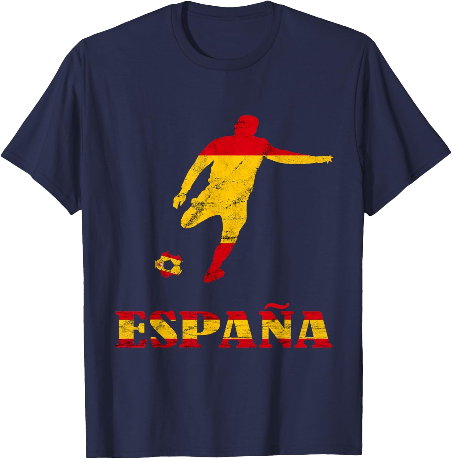 Espana Spain Soccer Player Spain Flag Spanish Pride Espanol T-Shirt - T-Shirt | Navy