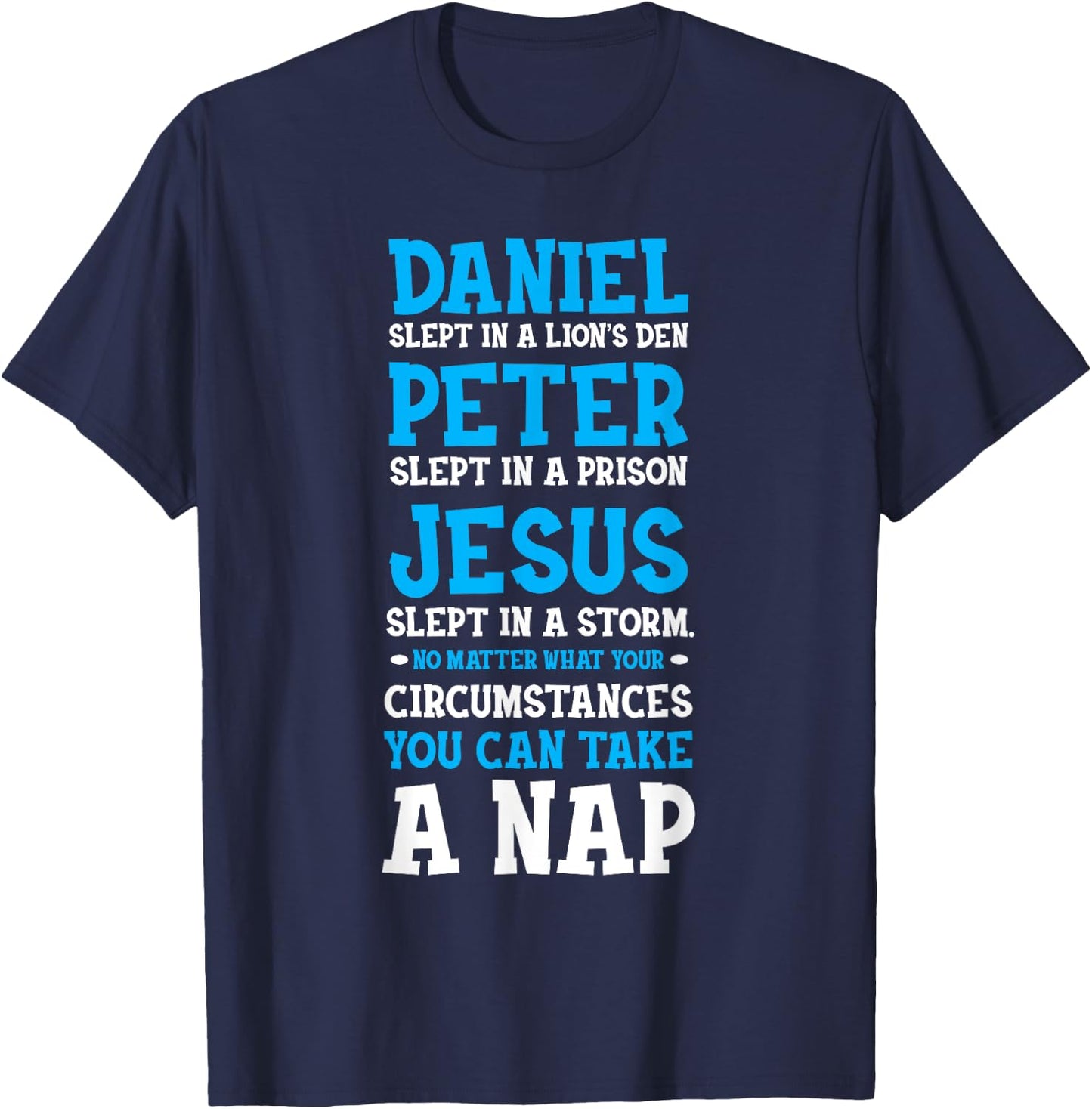 Funny Nap Lovers Sleeping Jesus Napping Gift Christian Humor T-Shirt - T-Shirt | Navy