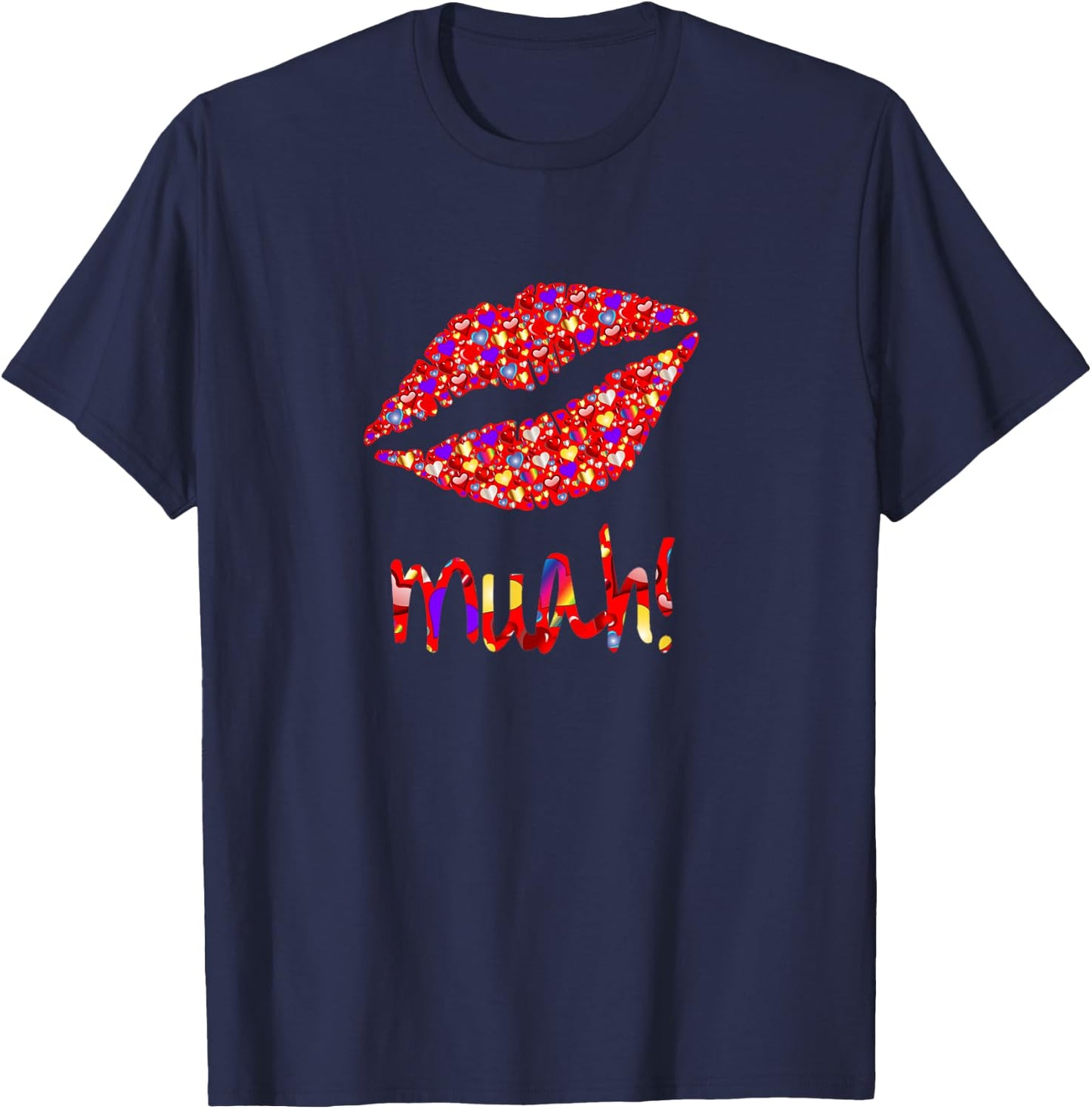 Sexy Kiss, Red Hot Lips Muah! T-Shirt - T-Shirt | Navy