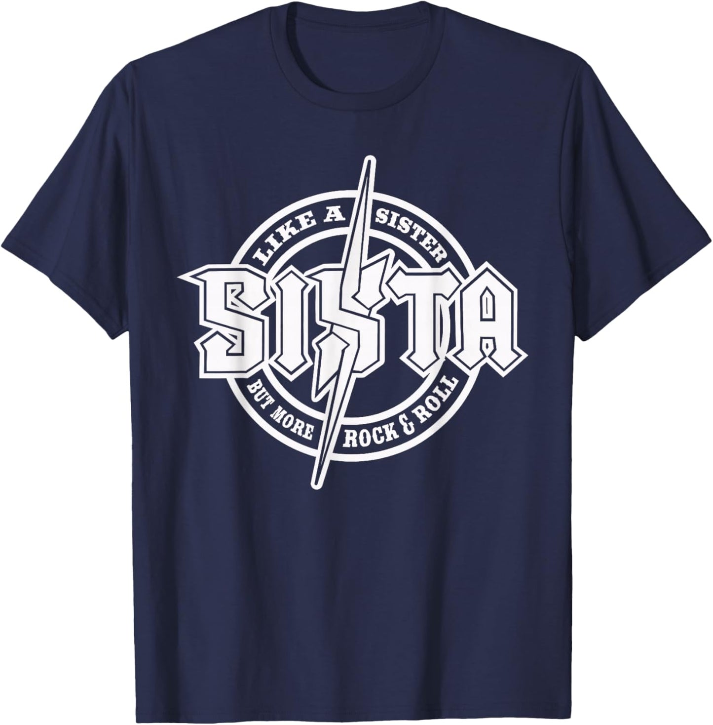 Hard Rock Sister - Sister Lightning Bolt T-Shirt - T-Shirt | Navy