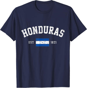 Honduras Est. 1821 Honduran Flag Independence Day T-Shirt - T-Shirt | Navy