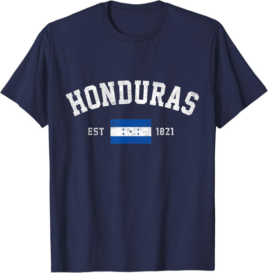 Honduras Est. 1821 Honduran Flag Independence Day T-Shirt - T-Shirt | Navy