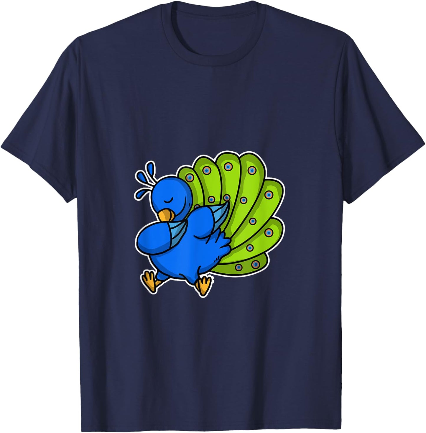 Funny Dabbing Peacock Gift Colourful Bird Dab Dance T-Shirt - T-Shirt | Navy
