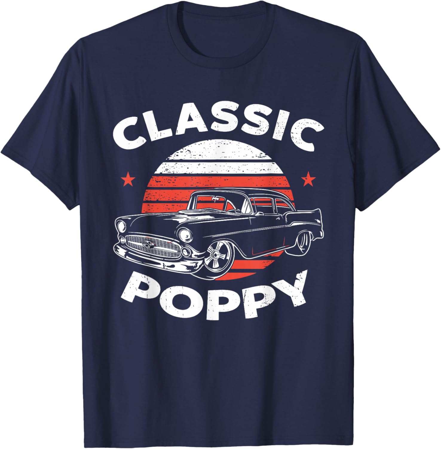 Poppy Vintage Retro Classic Funny Car Lover Enthusiast T-Shirt - T-Shirt | Navy
