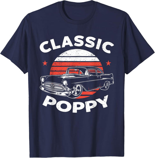 Poppy Vintage Retro Classic Funny Car Lover Enthusiast T-Shirt - T-Shirt | Navy