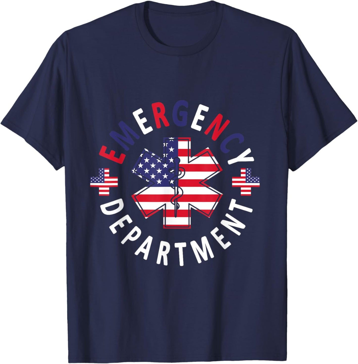 Emergency Department 4th of July USA Emergency Room Nurse T-Shirt - T-Shirt | Navy