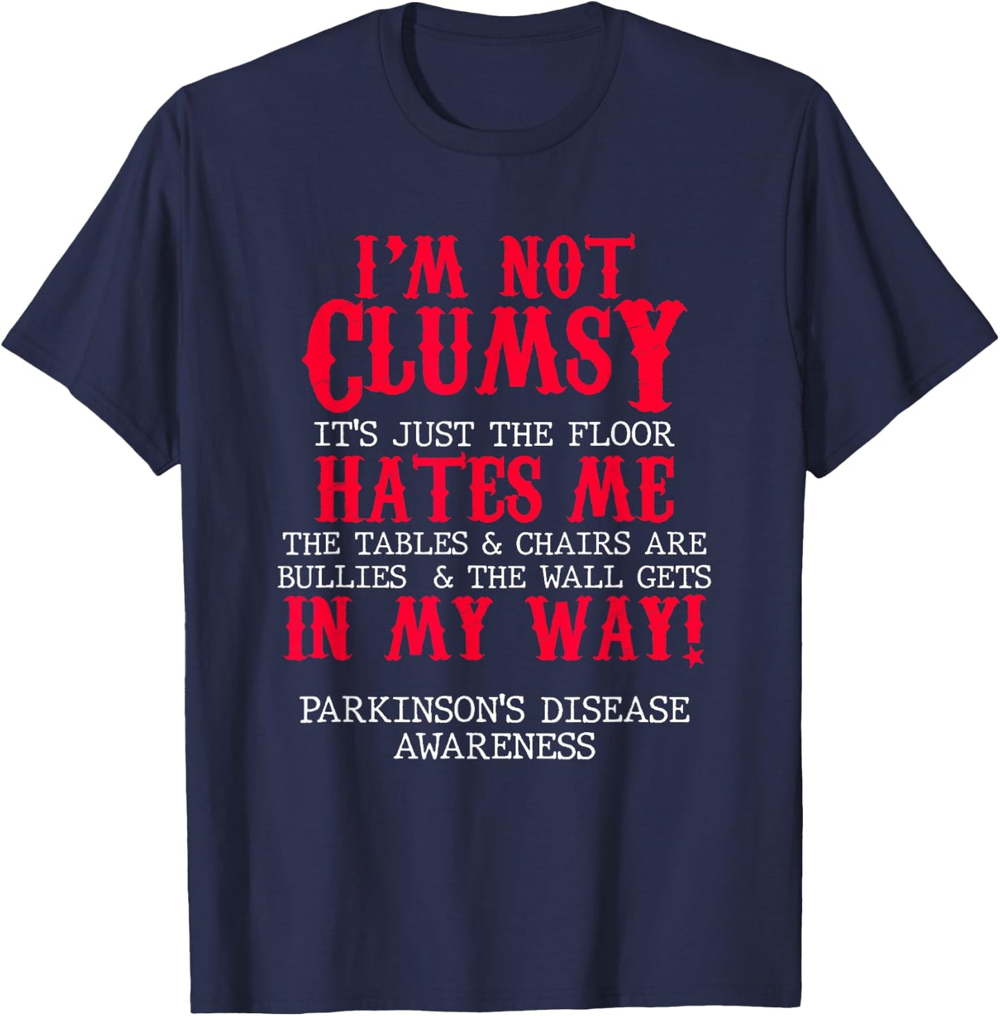 Parkinsons Disease Awareness Clumsy Warrior Survivor T-Shirt - T-Shirt | Navy
