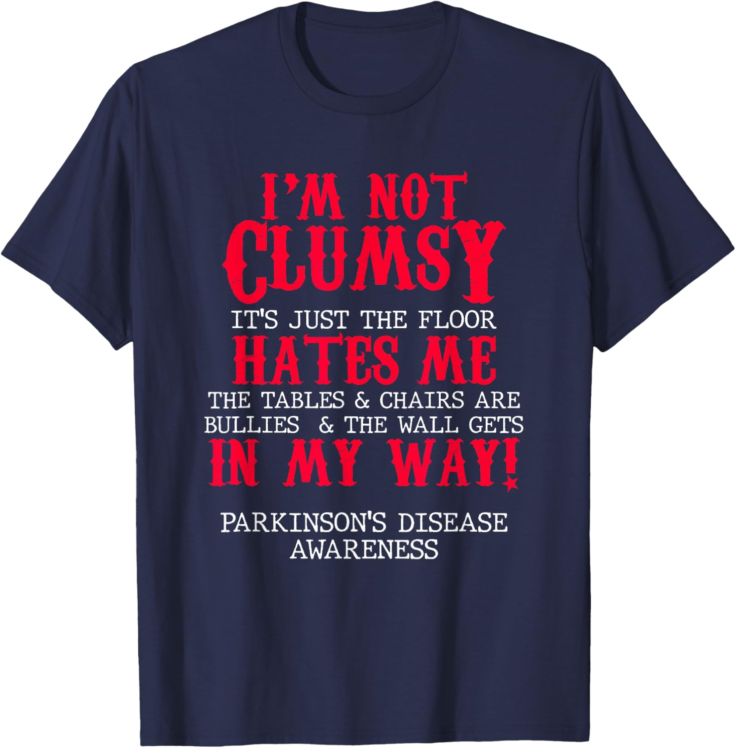 Parkinsons Disease Awareness Clumsy Warrior Survivor T-Shirt - T-Shirt | Navy