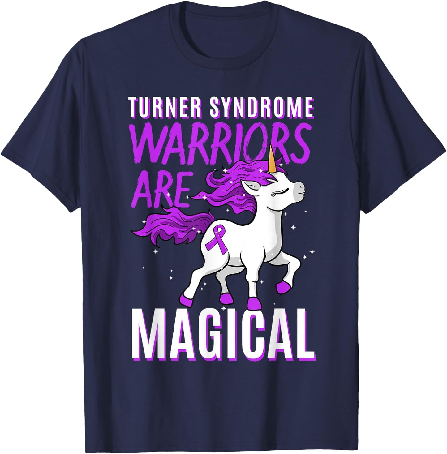 Bonnevie Ullrich Turner Syndrome Awareness 45,X0 TS Unicorn T-Shirt - T-Shirt | Navy