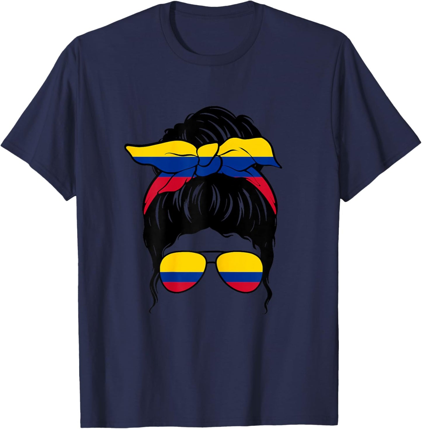 Colombian Girl Colombian Flag Colombian Proud Colombian Woman T-Shirt - T-Shirt | Navy