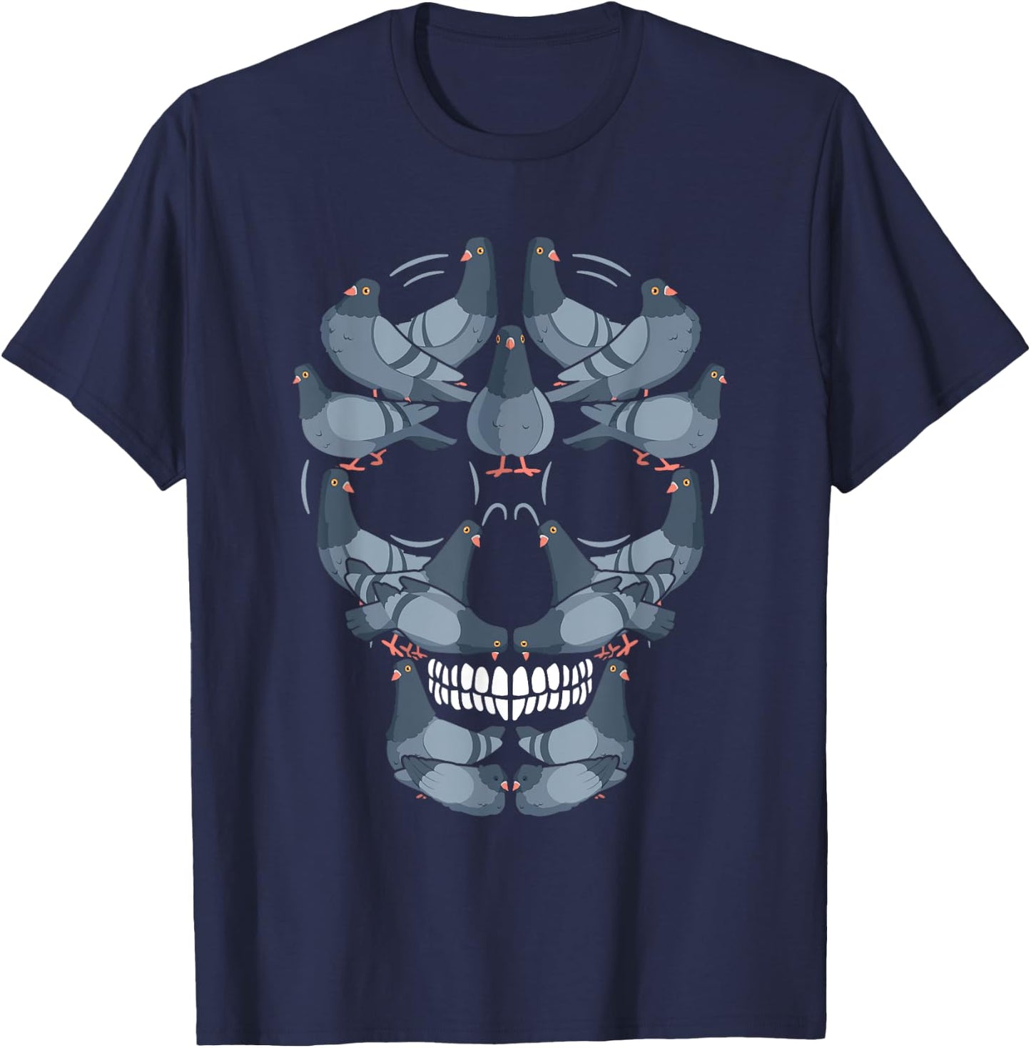 Halloween Art Installation Skull Pigeon Bird Funny Costume T-Shirt - T-Shirt | Navy