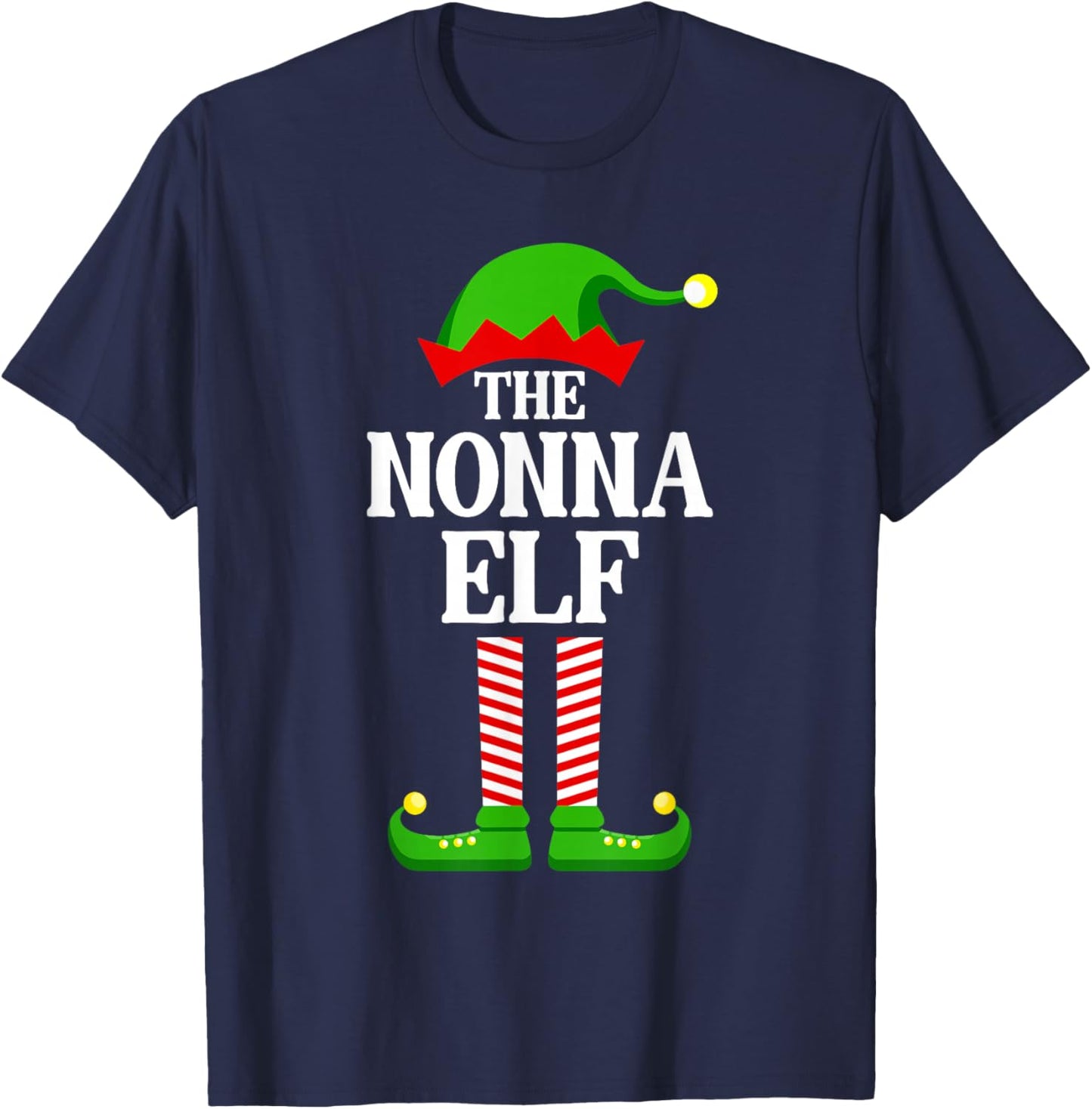 Nonna Elf Family Matching Group Funny Christmas T-Shirt - T-Shirt | Navy
